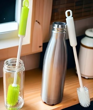 2pcs Cup Cleaning Brush, Versatile Household Scrubber, Extended Handle Cleaner, Silicone Cup Scrubber, Long Handle Cup Scrubber, Extended Cup Washing Tool, 360-Degree Rotating Brush for Cleaning, Ideal for Narrow Spaces