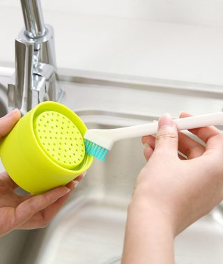 Double-ended Gap Cleaning Brush with Scraper and Brush for Cup Lids, Portable Door and Window Gap Cleaning Brush, Bottle Brush, Cross-border