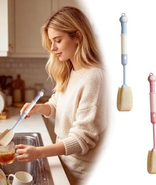 5in 1 Bottle Cleaning Brush Set, 2026 Multifunctional Lid Brush with Long Handle, Portable Water Bottle Cleaner for Cup Mouth Lid Bottom Straw Kitchen