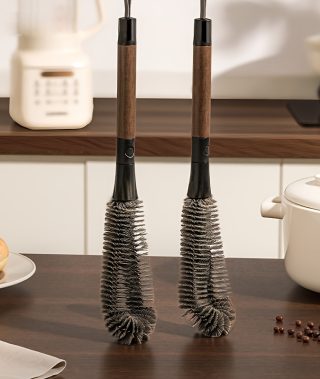 2-in-1 Cup Cleaning Brush with Long Handle - Dual-Purpose Scrubbing & Rinsing Brush for Thermos, Water Bottles, Coffee Mugs - Deep Cleaning Brush Head, Non-Slip Grip - Durable Plastic Construction - Ideal for Home, Office, Kitchen Use - No Electricity Needed, Home Hygiene Tool, Ergonomic Design, Sturdy Bristles, Office Workers, Toilet Brush, Bathroom Accessorie, Kitchen Accessorie, Bathroom Cleaning Tool, Cleaning Accessorie For Home, Brush Cleaning Tool, Bathroom Accessory, Kitchen