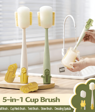 2pcs Cup Brush, Water Cup Cleaning Tool, Long Handle Multifunctional Insulated Cup Cover Brush, Bottle Cleaning Brush, Does Not Damage The Cup Wall