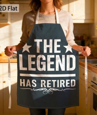 1pc Retirement Celebration The Legend Has Retired Graphic Chef Apron Funny Motivational Bold Print 27 X 22 Inch(68 X 55 Cm) Kitchen Apron Funny Unisex Comfortable Fade Resistant for Cooking Party Home Chef